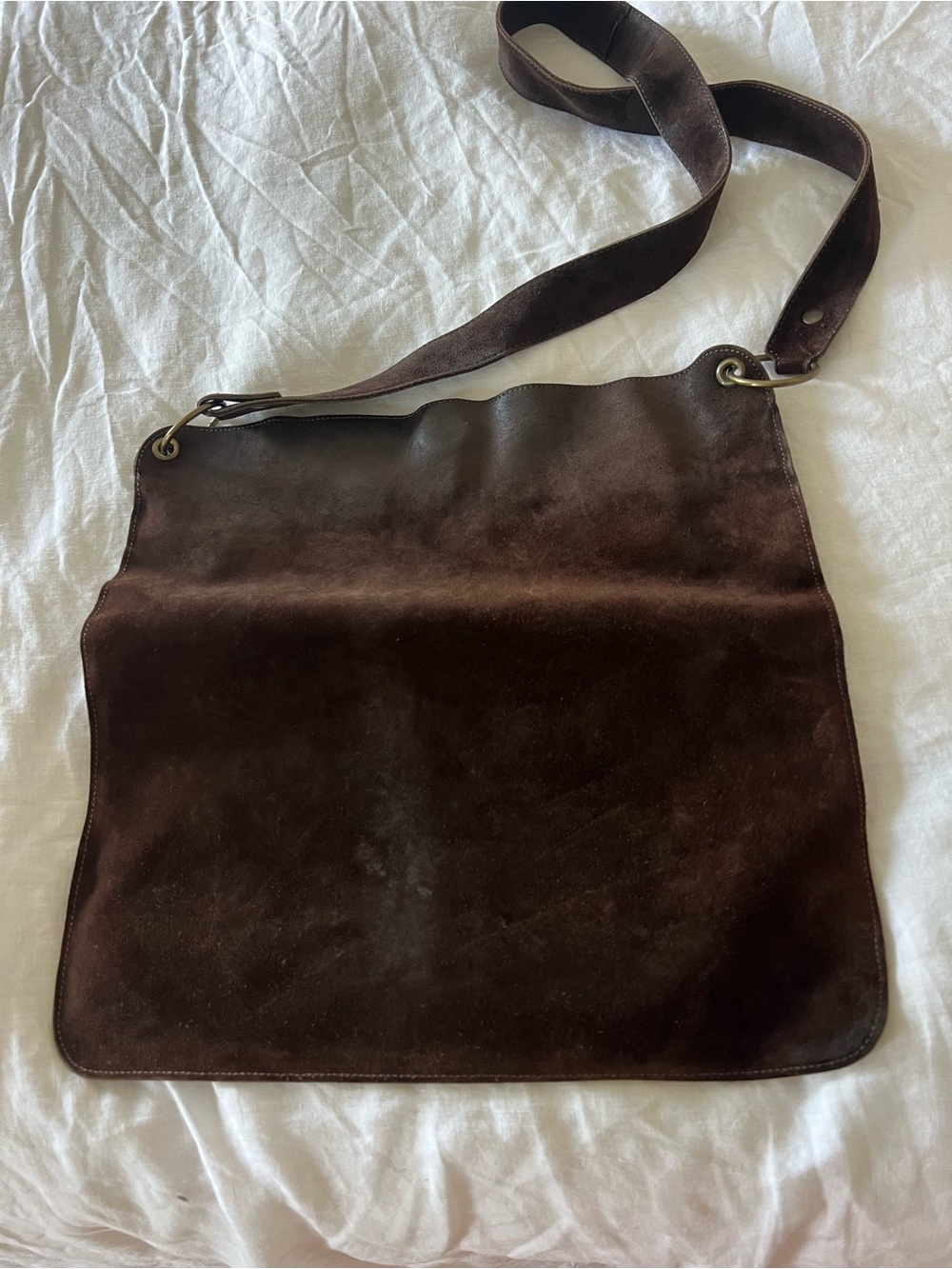 Chan Luu Dark Brown Suede Shoulder Bag